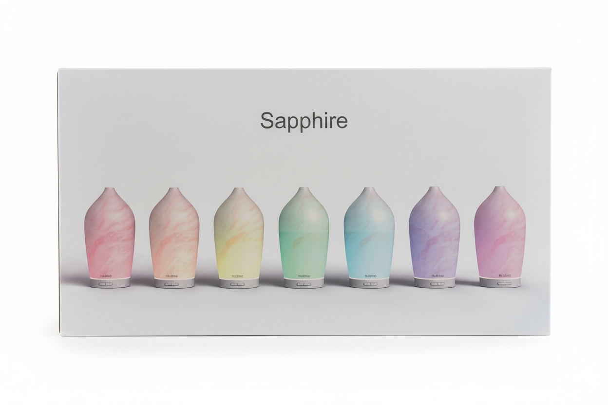 Nuzeva Sapphire Hand-Crafted Artisan Glass Ultrasonic Aroma Diffuser