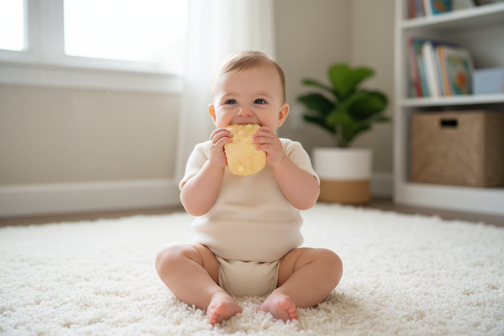 Nuby Silicone Block Poppers – Sensory Baby Toy