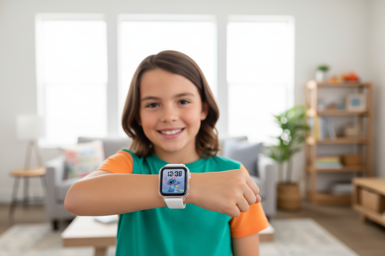 Stitch-Themed Smart Watch, Wireless Earbuds & Charging Case Set